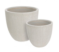 Set 2 Vasi Brush Basso Beige