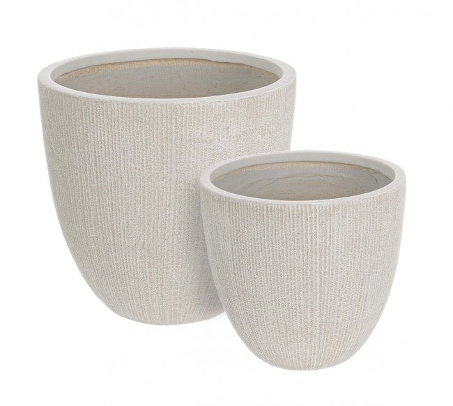 Set 2 Vasi Brush Basso Beige