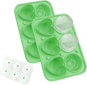 Iscrizioni in forma di cubetto di ghiaccio con coperchio - BPA libero - 3 rose - 3 cuori - cocktail - whisky