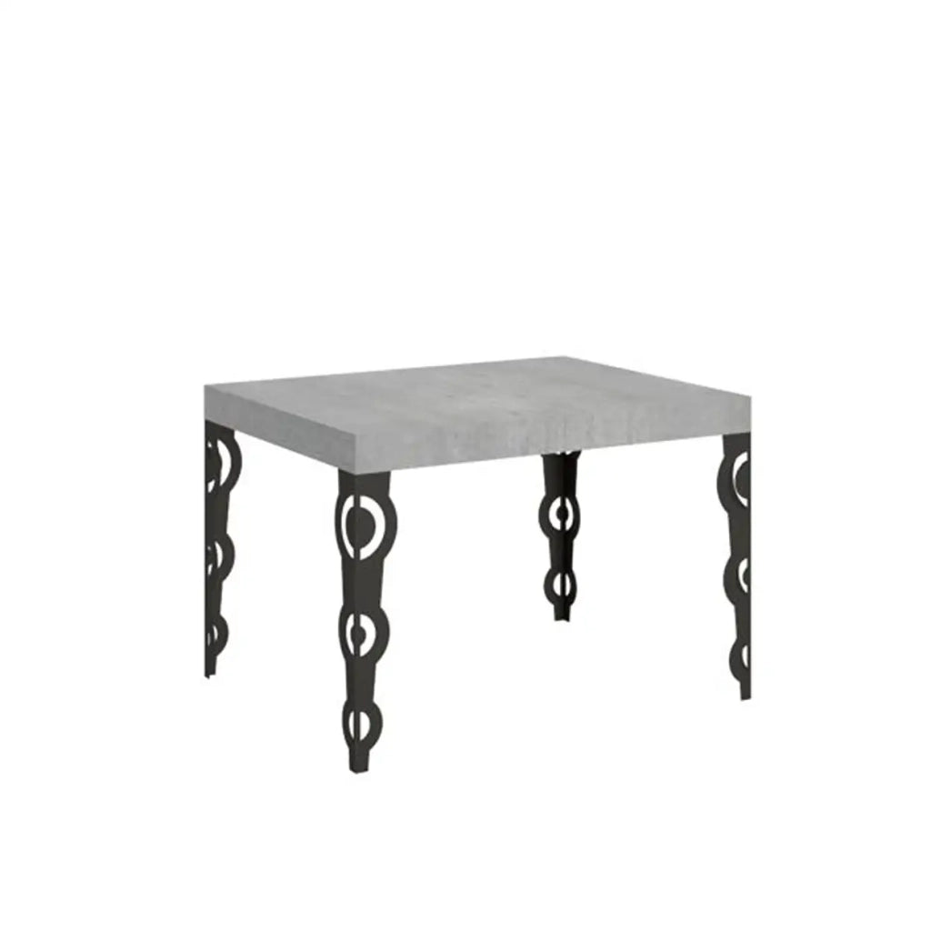 Tavolo allungabile 110/194x70 cm Karamay colore cemento gambe antracite
