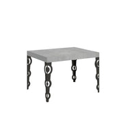 Tavolo allungabile 110/194x70 cm Karamay colore cemento gambe antracite