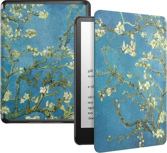 Copertura intelligente più sottile e leggera con risveglio-spiando automatico per Kindle Paperwhite 11ª generazione 2021 - Fiori di ciliegio