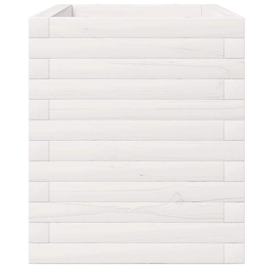 Fioriera rialzata per piante e fiori terrazza giardino 110 x 40 x 49,5 cm legno di pino massiccio bianco 02_0037343