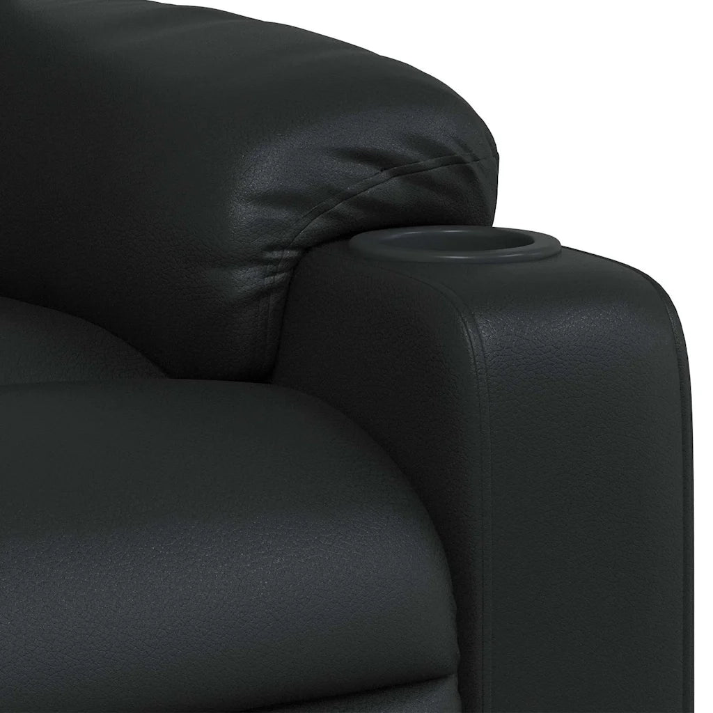 Poltrona | Sedia Relax Reclinabile Nera in Similpelle