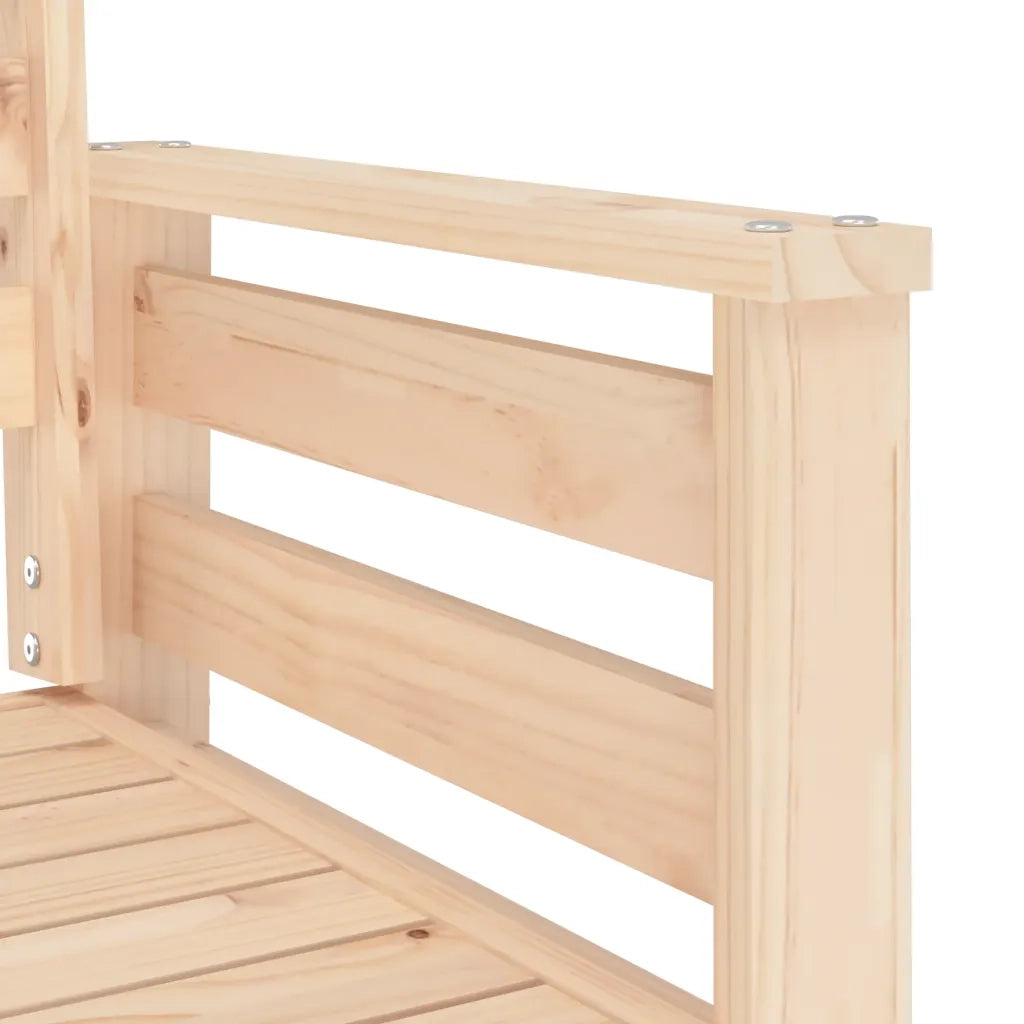 Panca da Giardino con Tavolino 2 Posti-Sgabello-Panca da esterno Legno Massello di Pino 228153