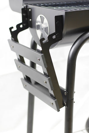 Barbecue a Carbone  con Affumicatore 84x48x116 cm in Acciaio con Ruote Saturnino