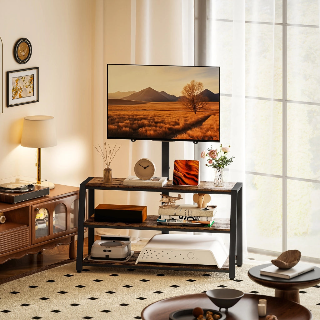 Mobile TV con supporto per televisori 32-70 pollici ¨C zephmum ¨C marrone 108x41x135 cm