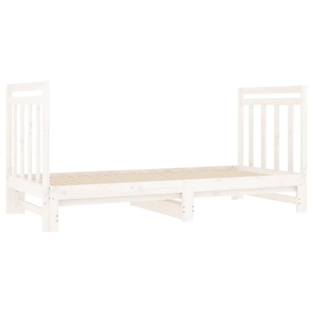 Dormeuse Estraibile Bianca 2x(90x190) cm Legno Massello di Pino cod mxl 64000