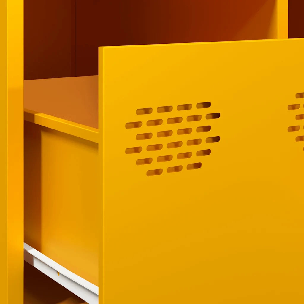 vidaXL Tavolino Giallo 101,5x50x43,5 cm Acciaio Laminato a Freddo