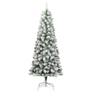 Albero Natale Artificiale Incernierato con Neve Fioccata-Albero Natalizio 180 cm 584327