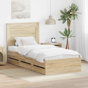Struttura del letto con cassetto Rovere Sonoma 100 x 200 cm