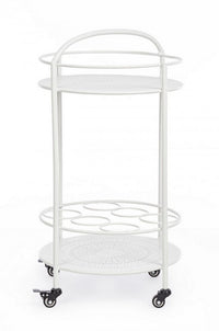 Carrello con Porta Bottiglie Burton Bianco in Metallo