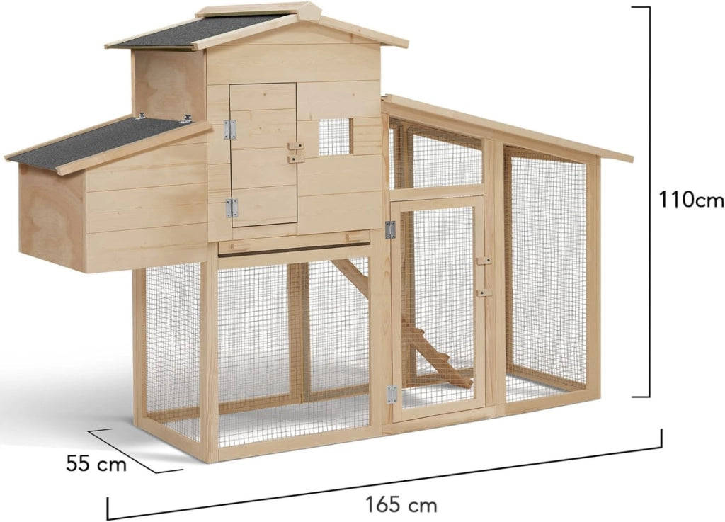 Pollaio comfort con nido per la deposizione delle uova in legno