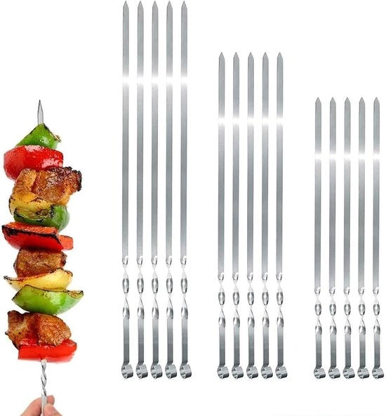 Spiedini per barbecue extra spessi - 1 cm spiedini per carne per accessori barbecue - mangal shish kebab attrezzatura per griglia - spiedini per carne spiedini saslik skewers