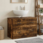 Armadio per Lavabo da Bagno UTRECHT Rovere Fumo 82 x 41 x 56 cm 897680