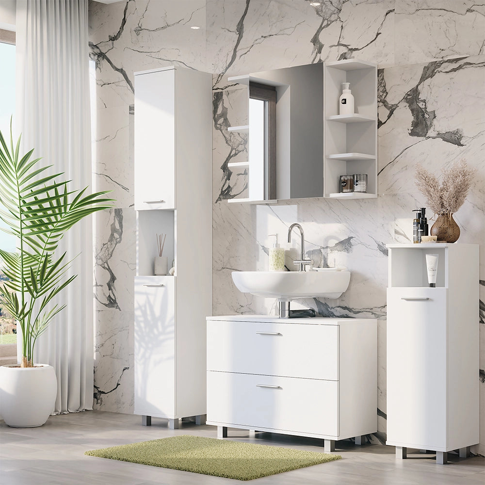 Vicco Set di mobili da bagno Bianco 4 parti