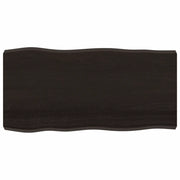 Piano Tavolo | Superficie Tavolo | Piano Scrivania Marrone Scuro 100x50x(2-6)cm Rovere Non Trattato