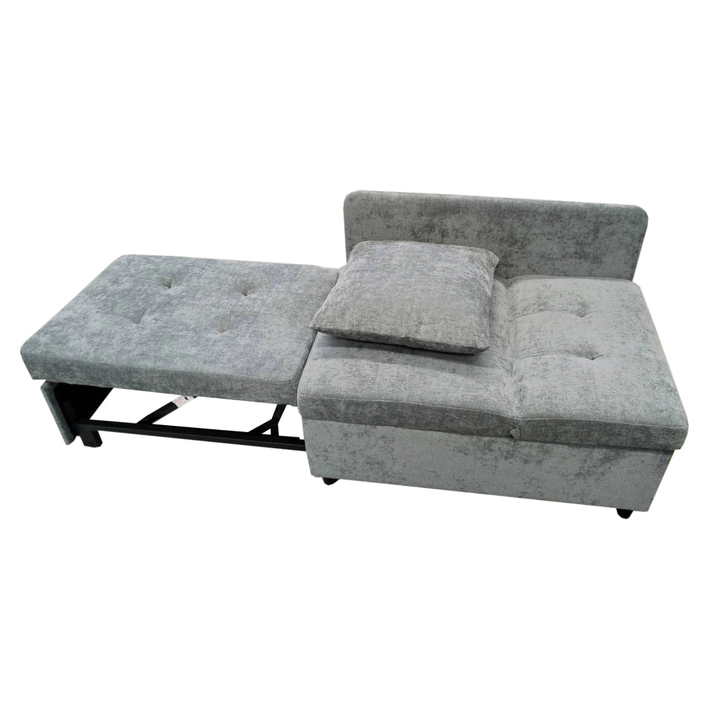 Divano Letto Multifunzione 3 in 1 con Schienale Regolabile ¨C MINIMAL ¨C Tessuto Lino