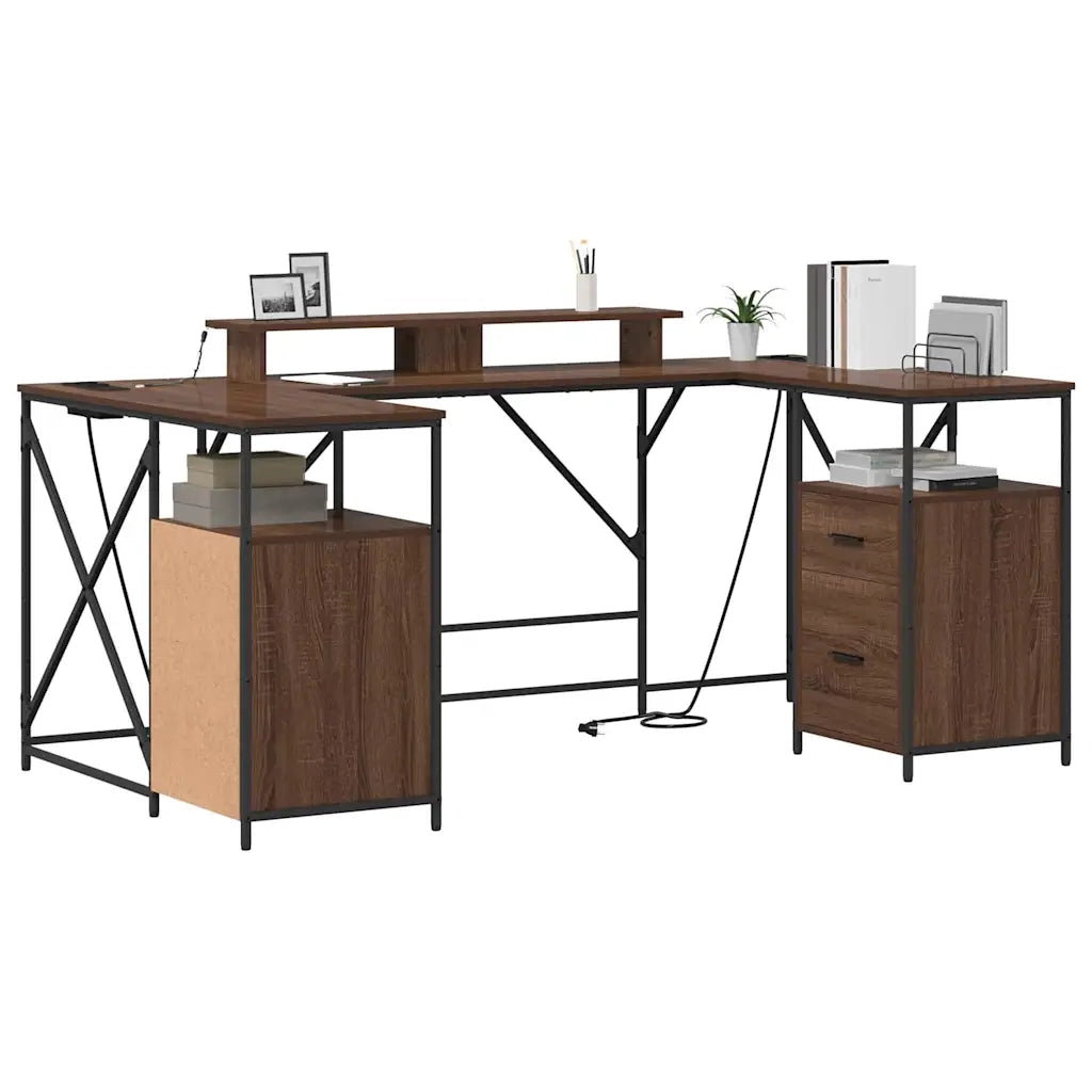 vidaXL Scrivania Rovere marrone 182 x 101 x 87.5 cm Legno multistrato