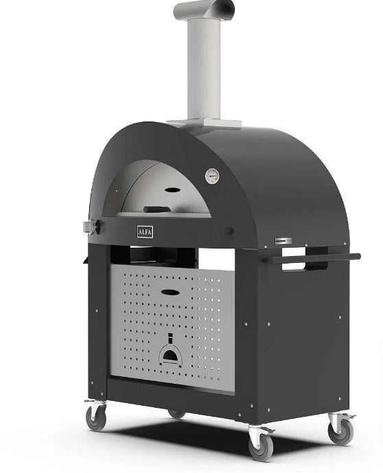 Alfa forni base per forno a gas modello 2 pizze moderno nera