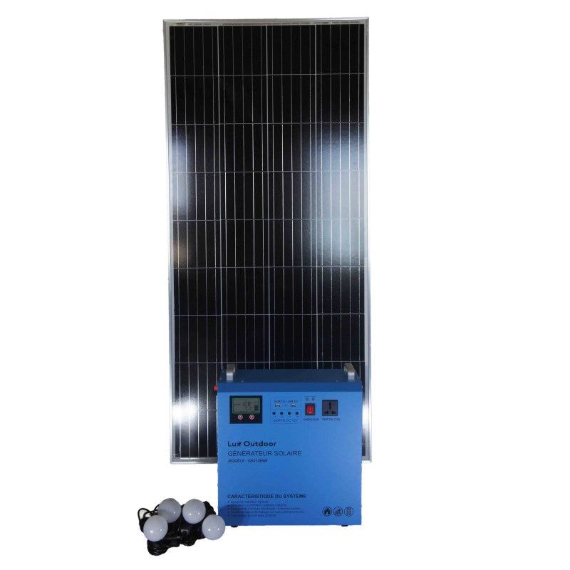 Station d'Ã©nergie solaire SHS1265 - Onduleur hybride + panneau 150W (4 ampoules LED fournies)