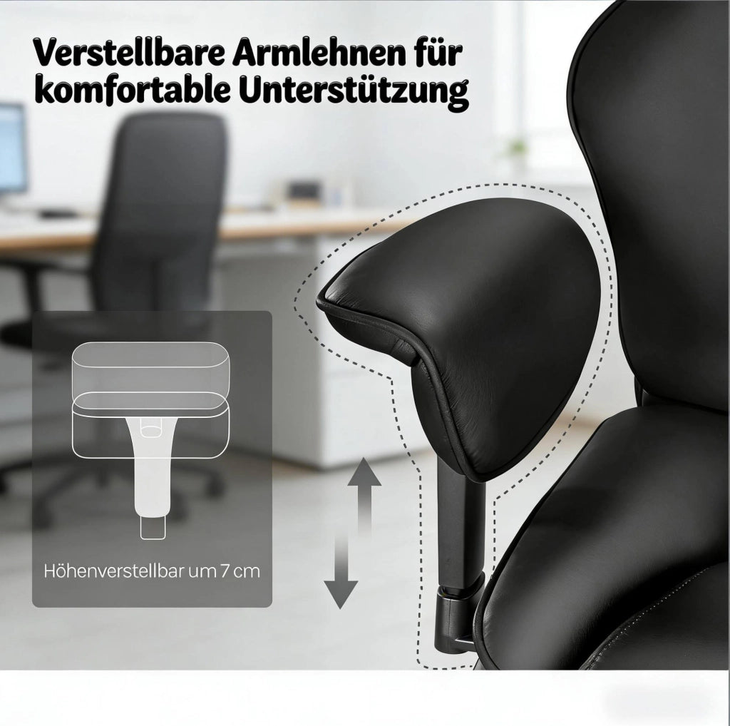 Sedia da ufficio ergonomica con schienale alto e braccioli regolabili