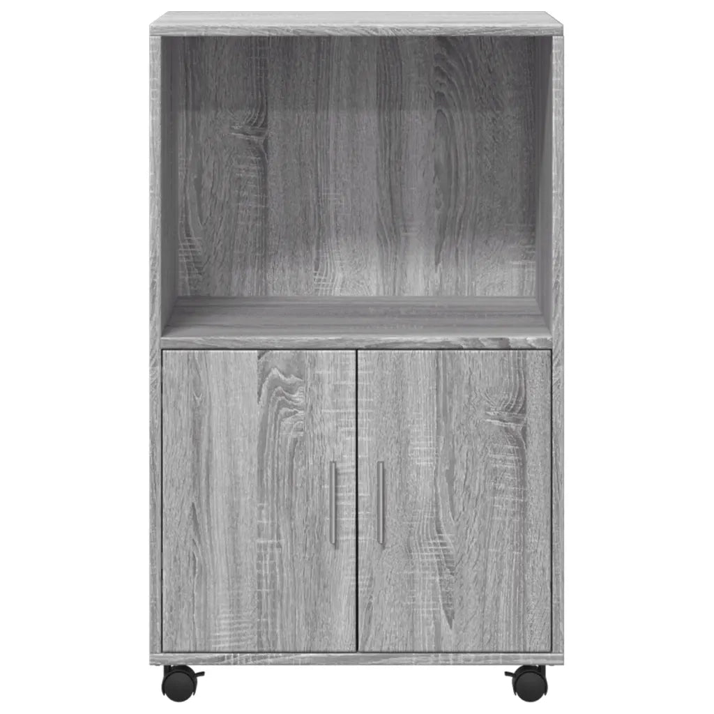 Mobiletto con Ruote Grigio Sonoma 55x40x91cm in Truciolato 853187