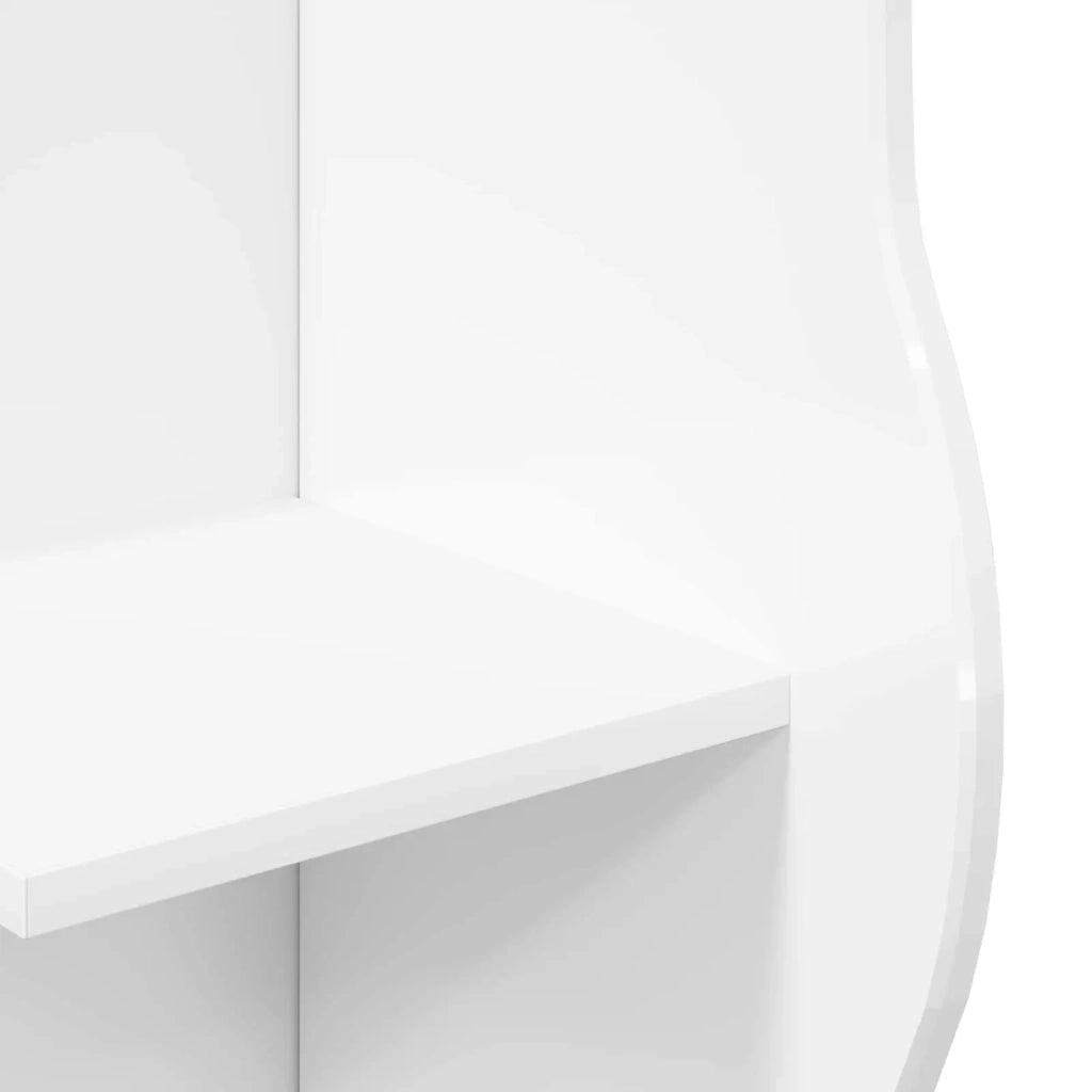 Mensola angolare con lo scaffale Bianco Lucido 34 x 33 x 102 cm 899940
