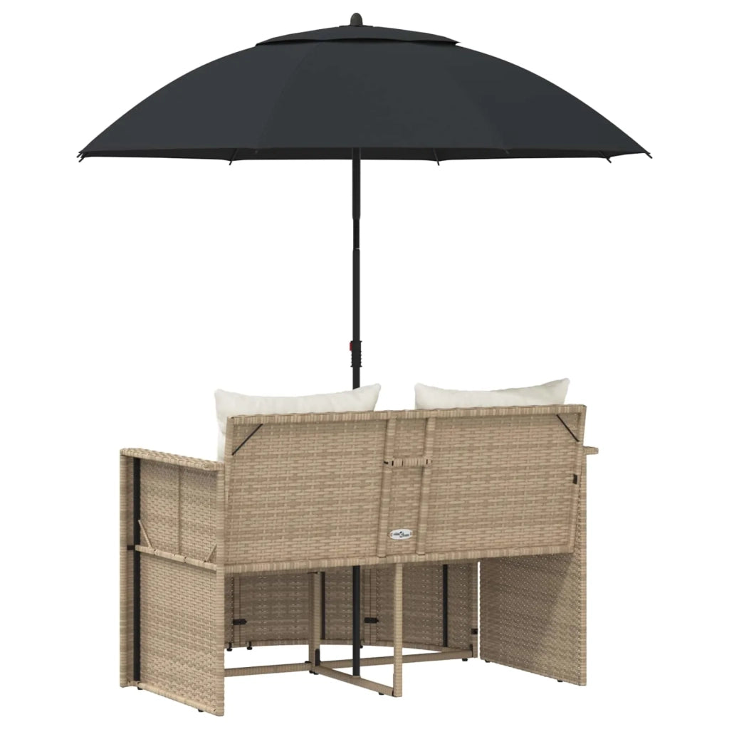Divano da giardino 8 pz polyrattan Beige e Bianco Crema 42025900