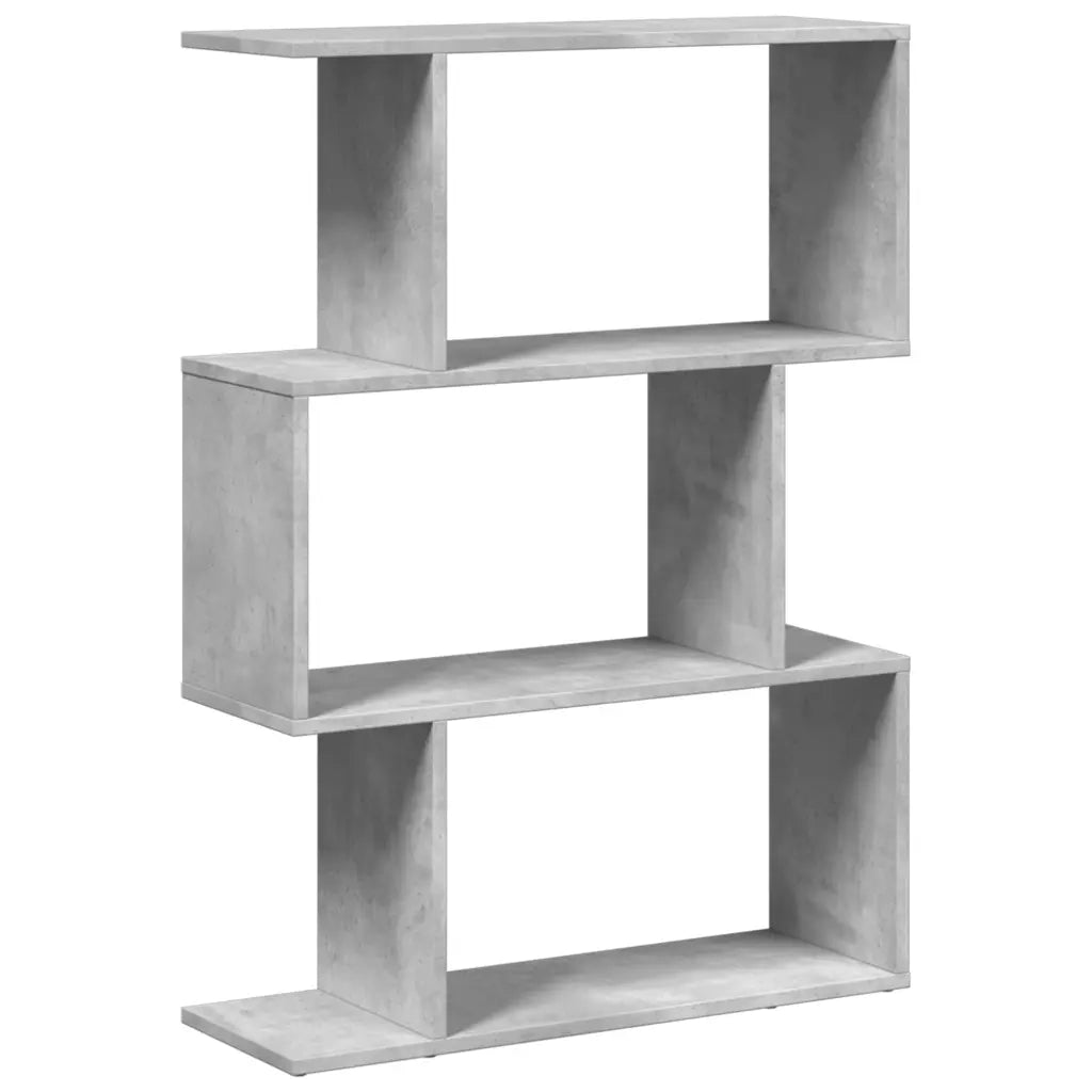 Libreria Divisorio 3Piani Grigio Cemento 70x24x97 cm Truciolato 858114