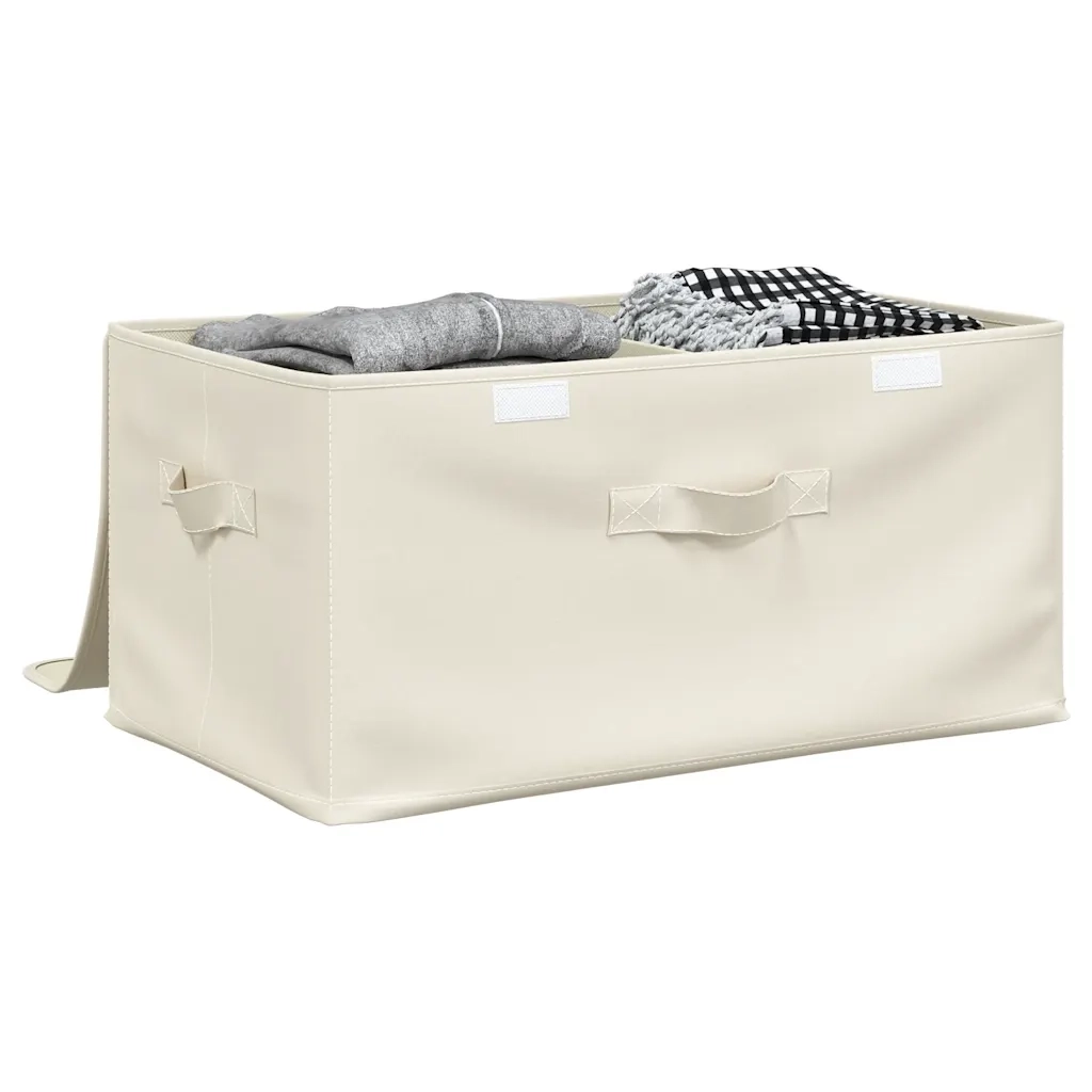 Scatole Portaoggetti 2 pz in Tessuto 43x34x23 cm Crema CFW3077971