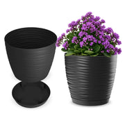Vaso da fiori KADAX rotondo da 17 cm in plastica color antracite