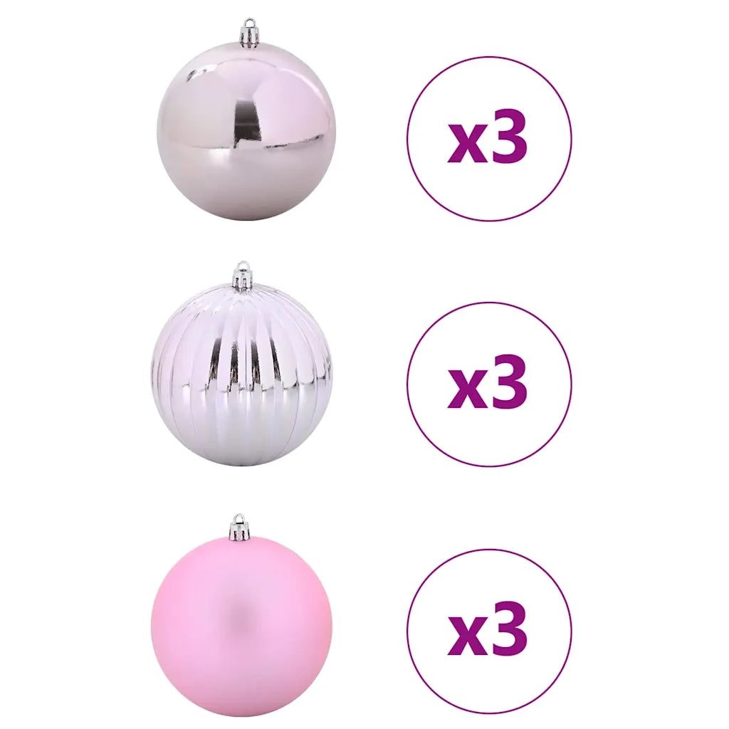 Set di palline di Natale XL 9 pz Rosa Plastica CFW3594127