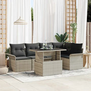 Set Divano da Giardino 6 pcs Grigio chiaro polyrattan 3348288