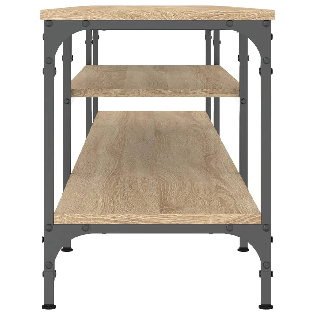 Mobile TV multimediale mensola per TV credenza per TV sala da pranzo soggiorno camera da letto rovere Sonoma 201 x 35 x 45 cm legno ingegnerizzato e ferro rovere Sonoma 02_0027517