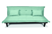 Divano letto clic clac, divanetto Russell in tessuto vellutato verde tiffany DL-RU20FB