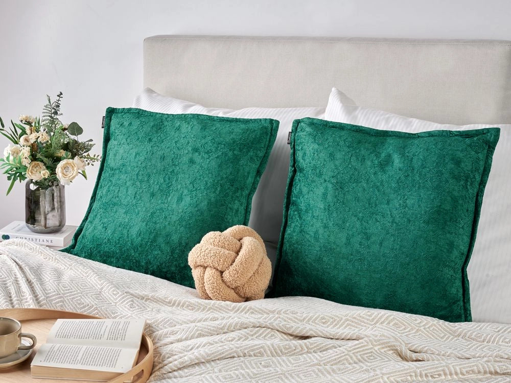 Set di 2 cuscini decorativi quadrati verde 50 x 50 cm stile classico
