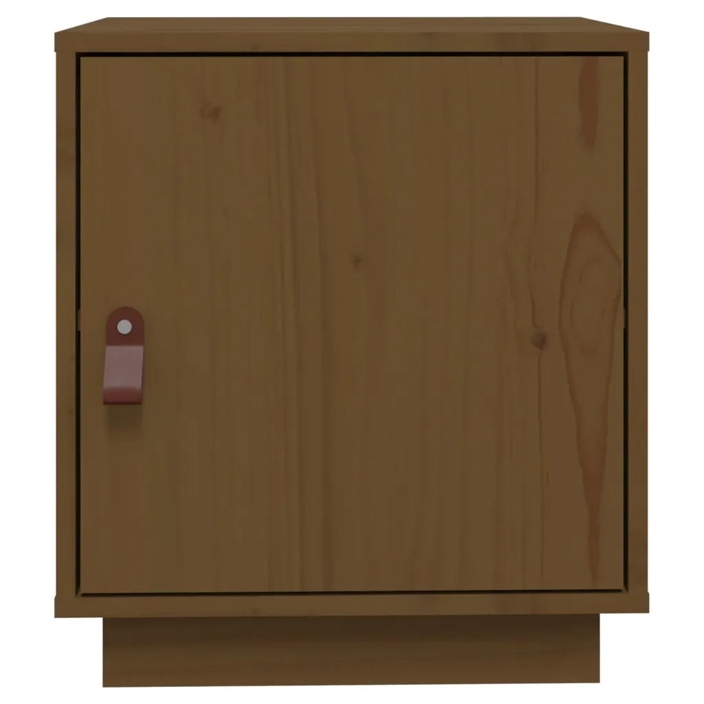Comodino Marrone Ambrato 40x34x45 cm in Legno Massello di Pino 818281