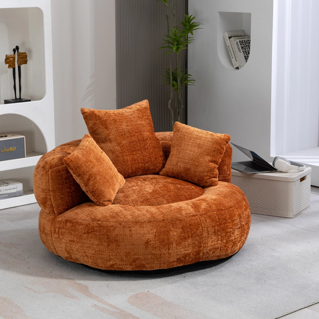 POLTRONA Sacca Relax 108x108x52 cm Chenille Arancione