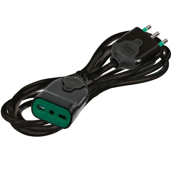 PROLUNGA ELETTRICA LINEARE BIPASSO NERA- - mt.3 - 3 x mmq.1 - 1 pezzi FANTON