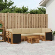 Set di divani da esterno 8 pz Naturale e Beige 3384134