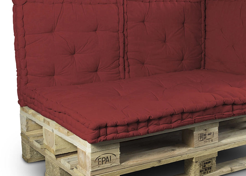 Cuscino Mattonella Per Seduta-Schienale Divani Pallet Cuscino Per Bancale 80x120 - 80x120 - Bordeaux