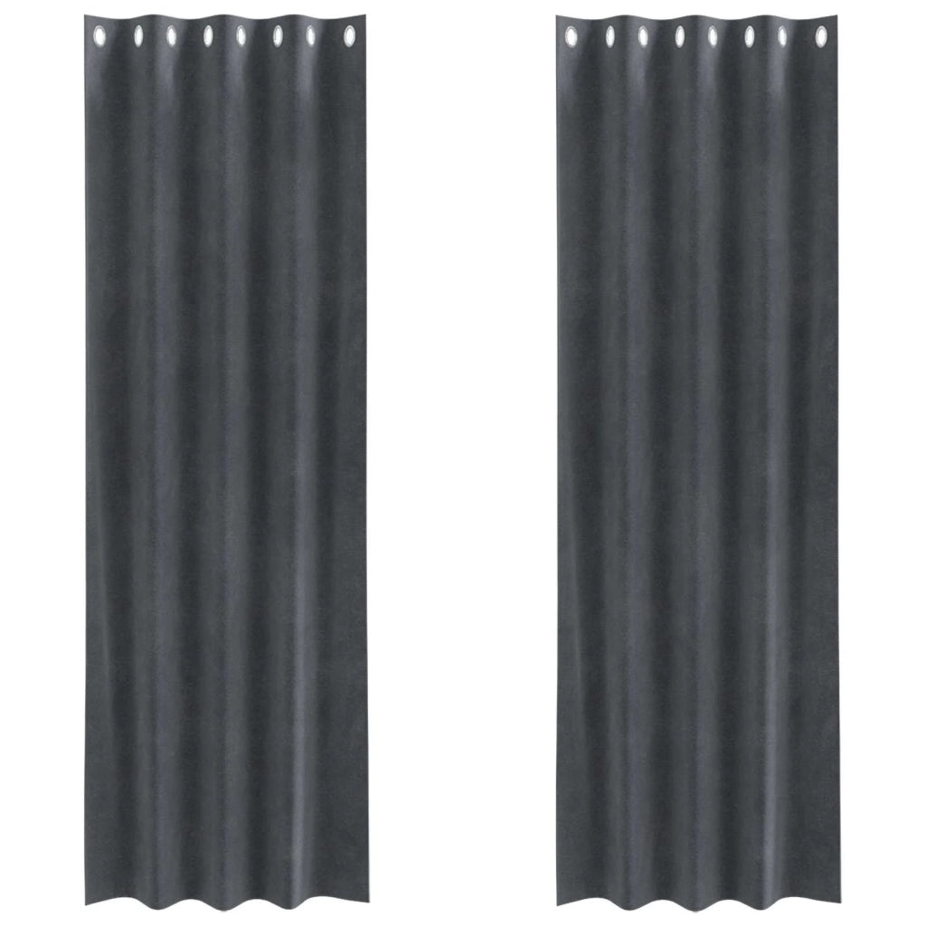 Tende oscuranti 2 pcs Grigio chiaro 140 x 225 cm Velluto 4107255