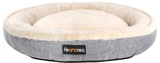 Letto per cani, guinzaglio, letto per gatti, donut, Ø 75 cm, grigio PGW075G02