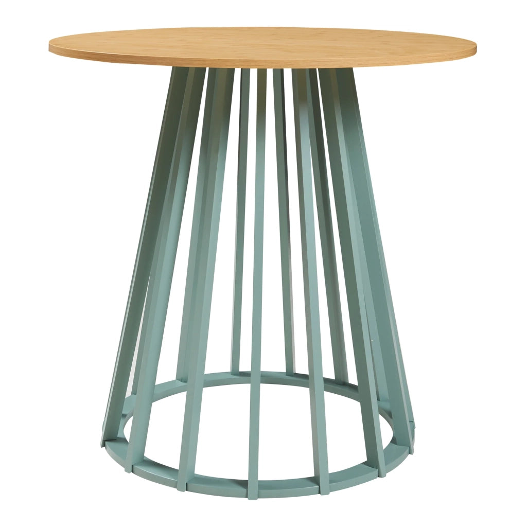 Tavolo da pranzo 76 x diametro 80 cm effetto rovere verde pastello 03_0011101