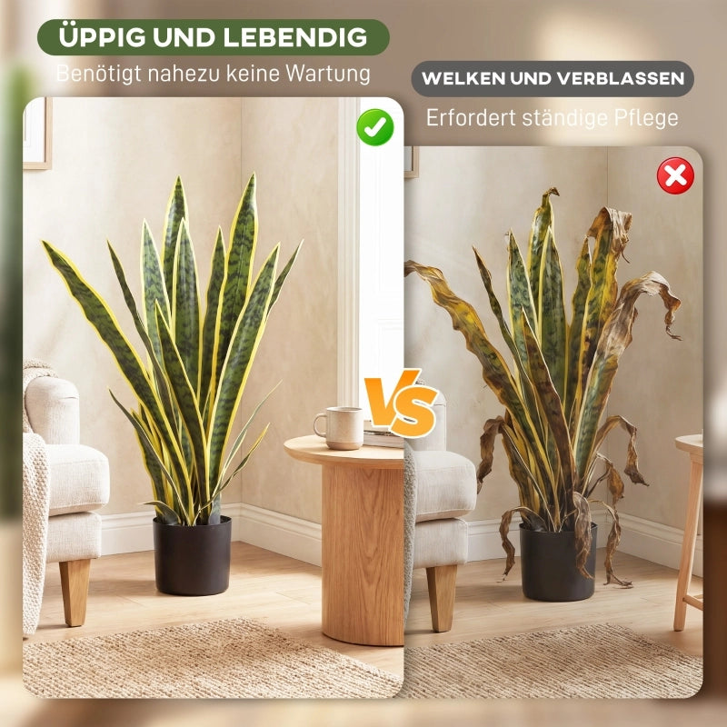 Sansevieria artificiale, grande, 77 cm, pianta artificiale in vaso per soggiorno, idea regalo