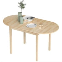 Tavolo Allungabile a Ribalta per 4-6 Persone in Legno di Pino, 140x70x75 cm, color Legno