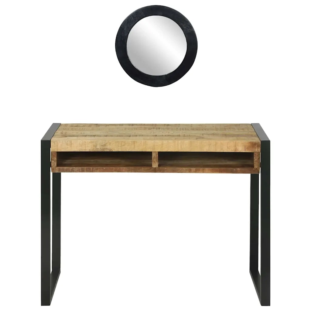 Tavolo da Trucco con specchio-Tavolo da Vanit¨¤ Marrone Legno massello di mango