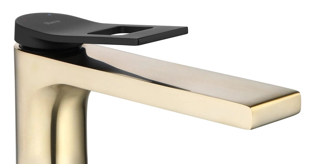 Rubinetto Da Lavabo Rea Soul Gold Mat Black High