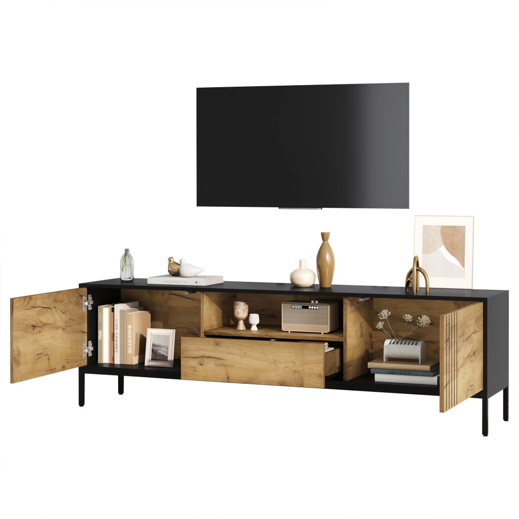 Mobile TV Lowboard ¨C MINIMAL ¨C Legno, 2 Ante e 1 Cassetto, 170x35x50 cm